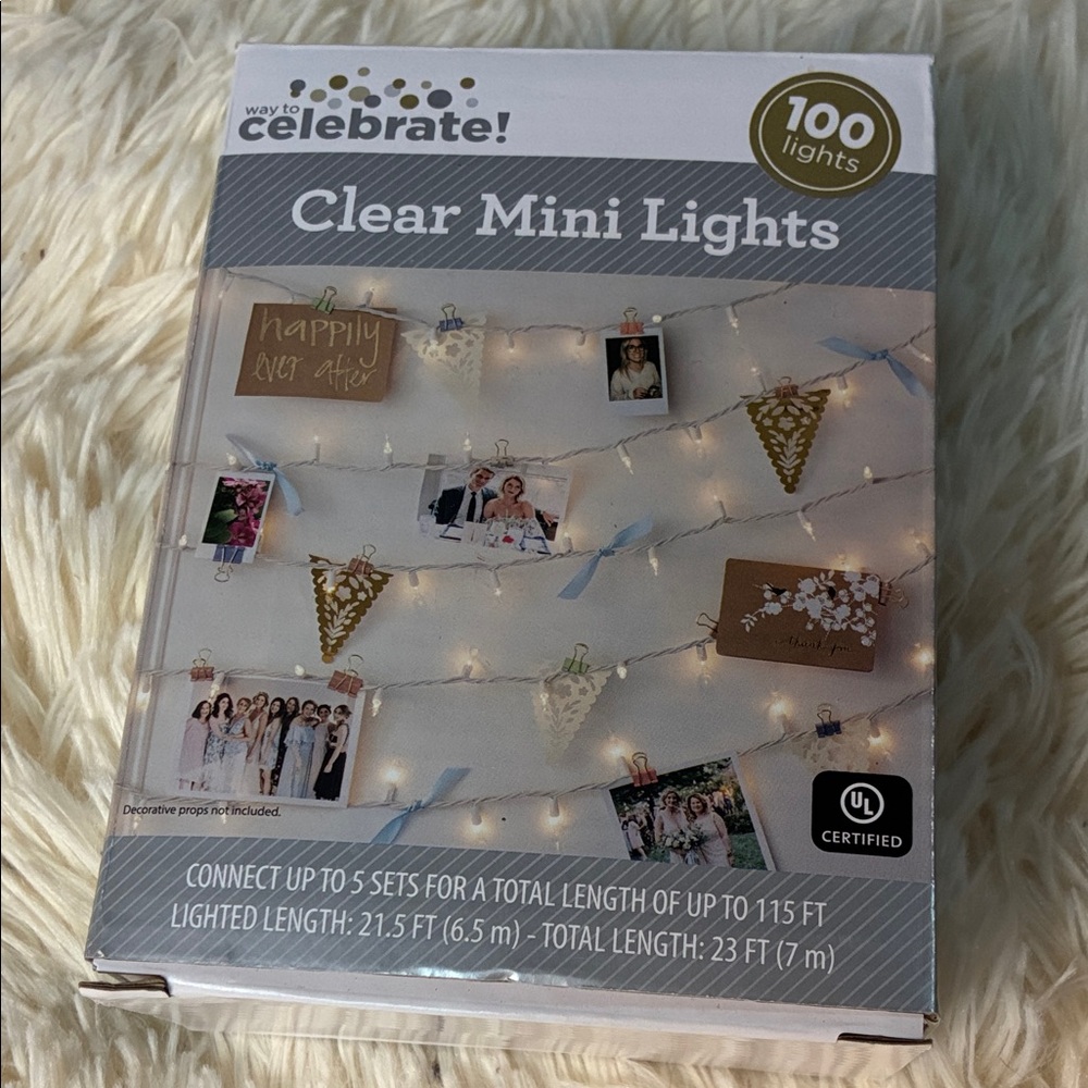 Way to Celebrate Clear Mini Lights